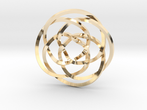 Rose knot 4/5 (Square) in 14k Gold Plated Brass: Extra Small