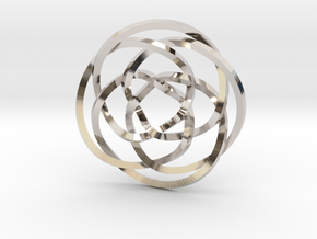 Rose knot 4/5 (Square) in Rhodium Plated Brass: Extra Small