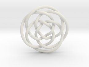 Rose knot 4/5 (Circle) in White Natural Versatile Plastic: Extra Small