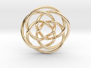 Rose knot 4/5 (Circle) in 14k Gold Plated Brass: Extra Small