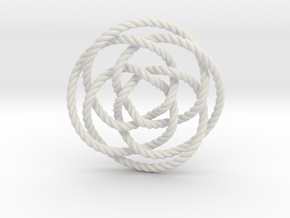 Rose knot 4/5 (Rope) in White Natural Versatile Plastic: Extra Small
