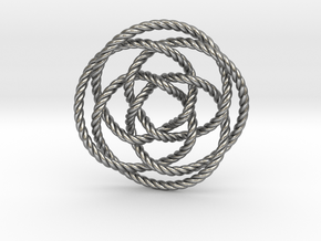 Rose knot 4/5 (Rope) in Natural Silver: Extra Small