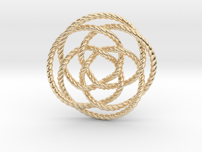Rose knot 4/5 (Rope) in 14K Yellow Gold: Extra Small