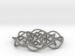 Rose knot 7/5 (Rope) in Natural Silver: Small