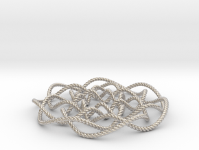 Rose knot 7/5 (Rope) in Rhodium Plated Brass: Small