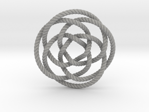 Rose knot 4/5 (Rope with detail) in Aluminum: Extra Small