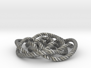 Rose knot 4/5 (Rope with detail) in Natural Silver: Medium
