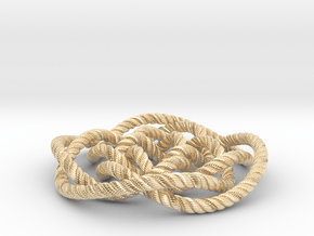 Rose knot 4/5 (Rope with detail) in 14k Gold Plated Brass: Medium