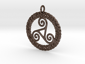 Triskelion Knot work Pendant No.2 in Polished Bronze Steel