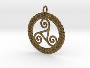 Triskelion Knot work Pendant No.2 in Natural Bronze