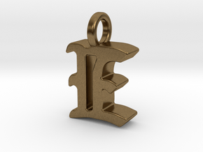 E - Pendant - 3 mm thk. in Natural Bronze