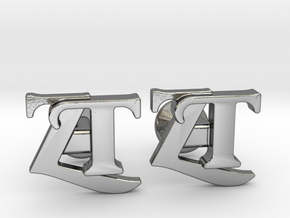 Monogram Cufflinks ZT in Polished Silver