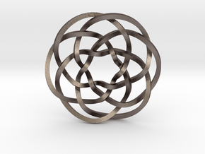 Rose knot 6/5 (Square) in Polished Bronzed Silver Steel: Extra Small