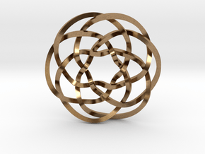 Rose knot 6/5 (Square) in Natural Brass: Extra Small