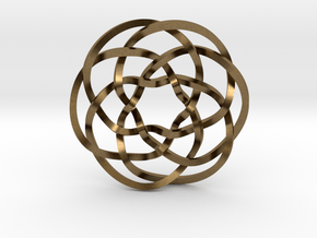 Rose knot 6/5 (Square) in Natural Bronze: Extra Small