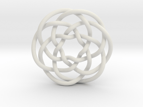 Rose knot 6/5 (Circle) in White Natural Versatile Plastic: Extra Small