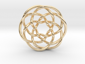 Rose knot 6/5 (Circle) in 14k Gold Plated Brass: Extra Small