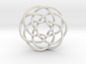 Rose knot 6/5 (Rope) in White Natural Versatile Plastic: Extra Small