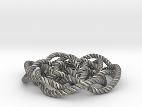Rose knot 6/5 (Rope with detail) in Natural Silver: Medium