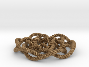 Rose knot 6/5 (Rope with detail) in Natural Brass: Medium