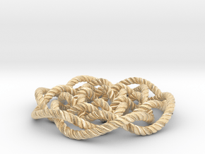 Rose knot 6/5 (Rope with detail) in 14K Yellow Gold: Medium