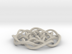 Rose knot 7/5 (Square) in Natural Sandstone: Medium