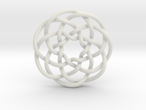 Rose knot 7/5 (Circle) in White Natural Versatile Plastic: Extra Small