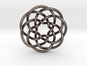 Rose knot 7/5 (Circle) in Polished Bronzed Silver Steel: Extra Small