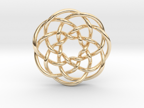 Rose knot 7/5 (Circle) in 14k Gold Plated Brass: Extra Small