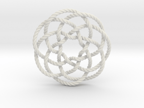 Rose knot 7/5 (Rope) in White Natural Versatile Plastic: Extra Small