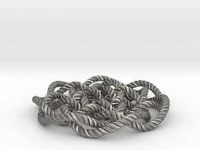 Rose knot 7/5 (Rope with detail) in Natural Silver: Medium