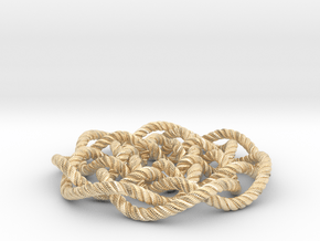Rose knot 7/5 (Rope with detail) in 14k Gold Plated Brass: Medium