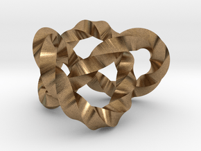 Trefoil knot (Twisted square) in Natural Brass: Extra Small