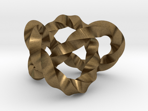 Trefoil knot (Twisted square) in Natural Bronze: Extra Small