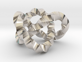 Trefoil knot (Twisted square) in Platinum: Extra Small