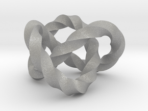 Trefoil knot (Twisted square) in Aluminum: Extra Small