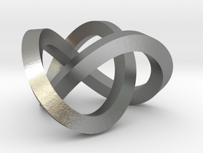 Trefoil knot (Square) in Natural Silver: Extra Small