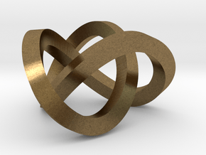 Trefoil knot (Square) in Natural Bronze: Extra Small