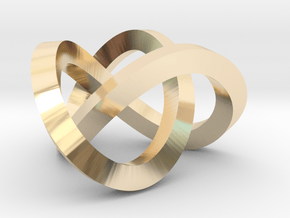 Trefoil knot (Square) in 14k Gold Plated Brass: Extra Small