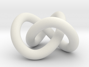 Trefoil knot (Circle) in White Natural Versatile Plastic: Extra Small