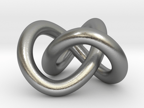 Trefoil knot (Circle) in Natural Silver: Extra Small