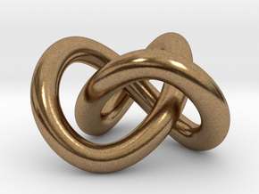 Trefoil knot (Circle) in Natural Brass: Extra Small