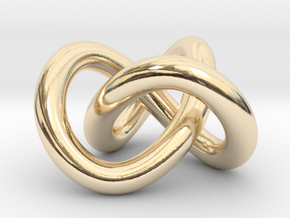 Trefoil knot (Circle) in 14k Gold Plated Brass: Extra Small