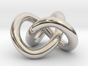 Trefoil knot (Circle) in Rhodium Plated Brass: Extra Small