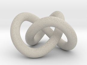 Trefoil knot (Circle) in Natural Sandstone: Extra Small