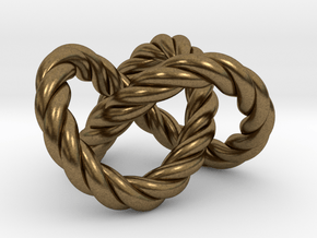 Trefoil knot (Rope) in Natural Bronze: Extra Small