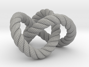Trefoil knot (Rope with detail) in Aluminum: Extra Small