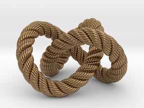 Trefoil knot (Rope with detail) in Natural Brass: Medium