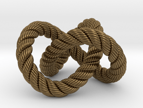 Trefoil knot (Rope with detail) in Natural Bronze: Medium