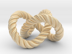 Trefoil knot (Rope with detail) in 14K Yellow Gold: Medium